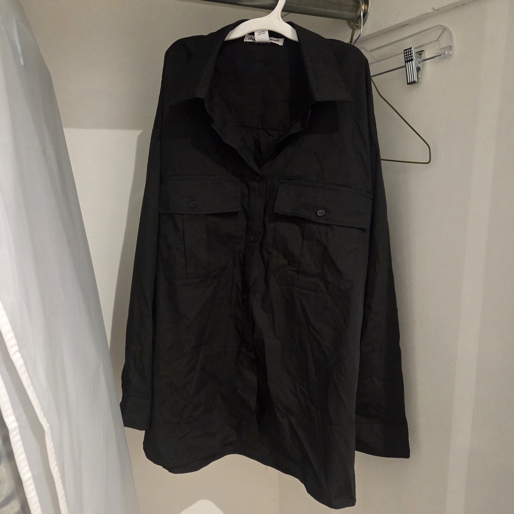 Charlotte Russe Black Collared Shirt
